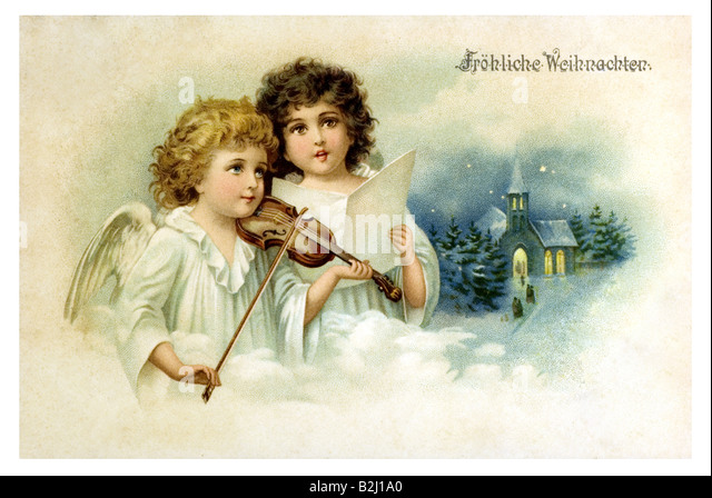 postcard-motive-childen-angel-in-heaven-