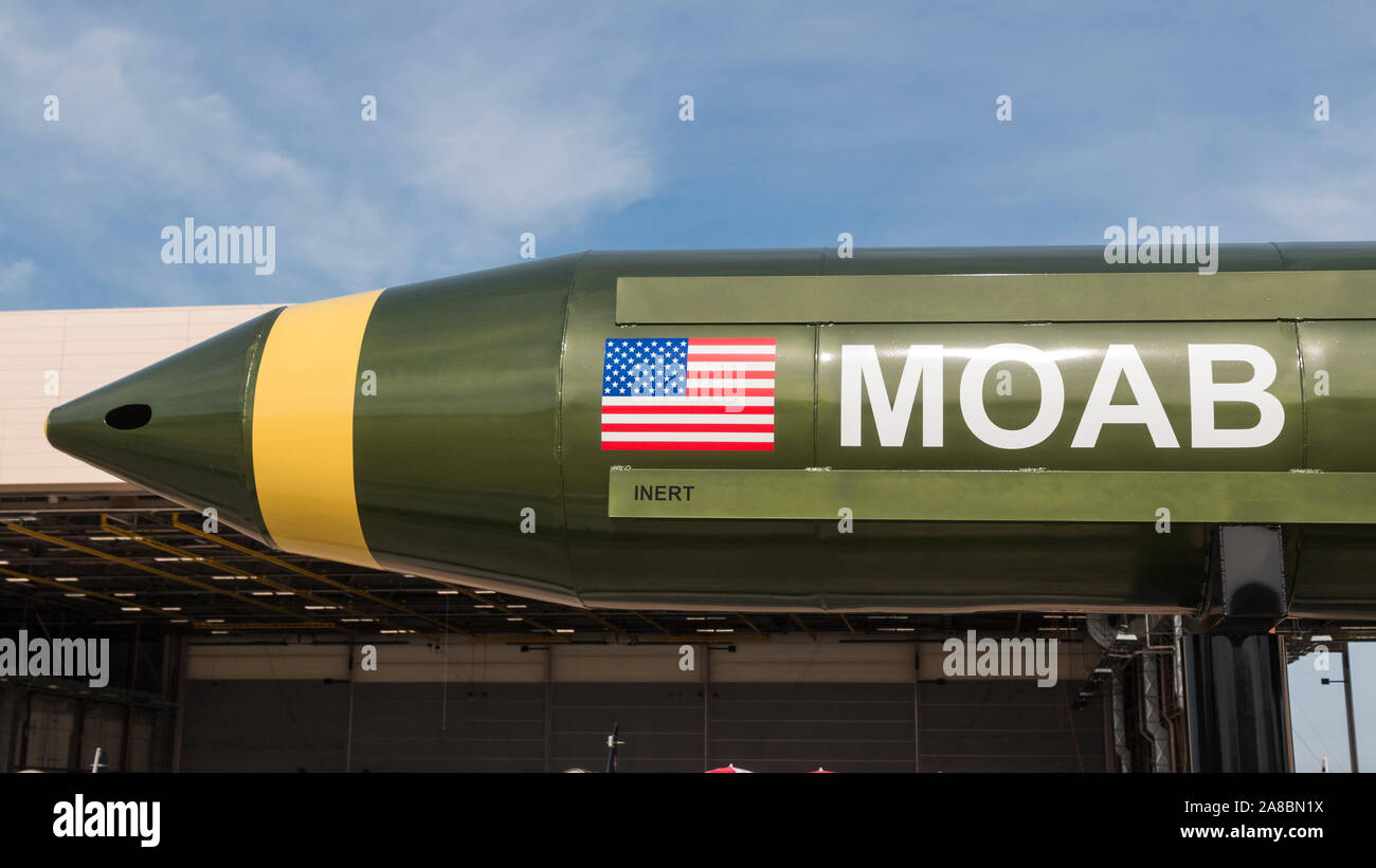 An Inert Version Of The Gbu 43b Massive Ordnance Air Blast Moab Bomb 