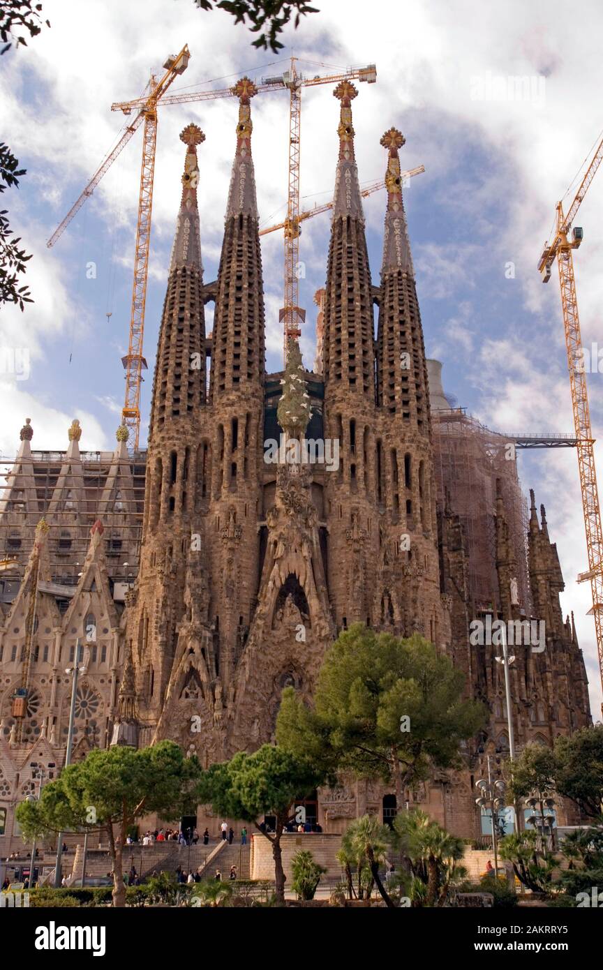 Barcelona: Antoni Gaudi's Sagrada Familia - the Nativity Facade Stock ...