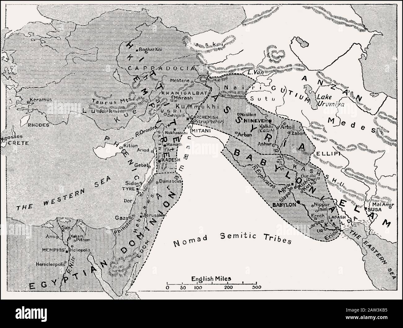 Map of the Babylonian Empire, 1500 BC until 1000 BC Stock Photo - Alamy