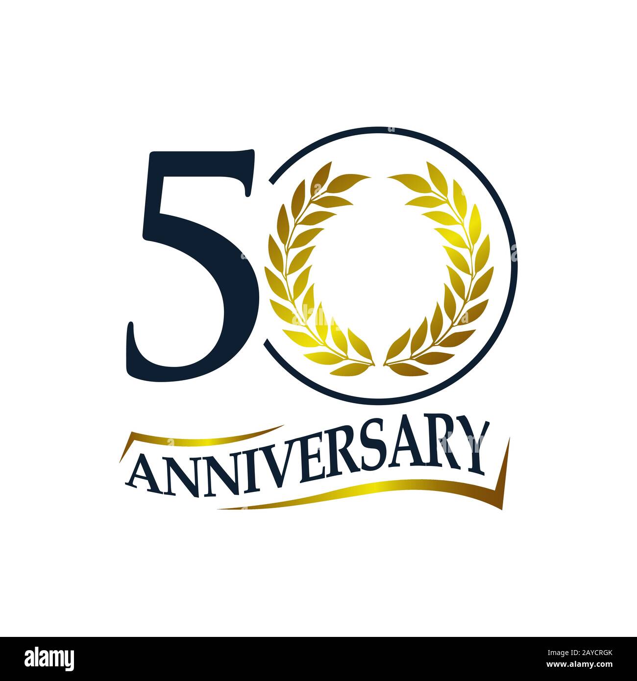 50th Anniversary Vector Logo Illustration 50 Years Golden Anniversary