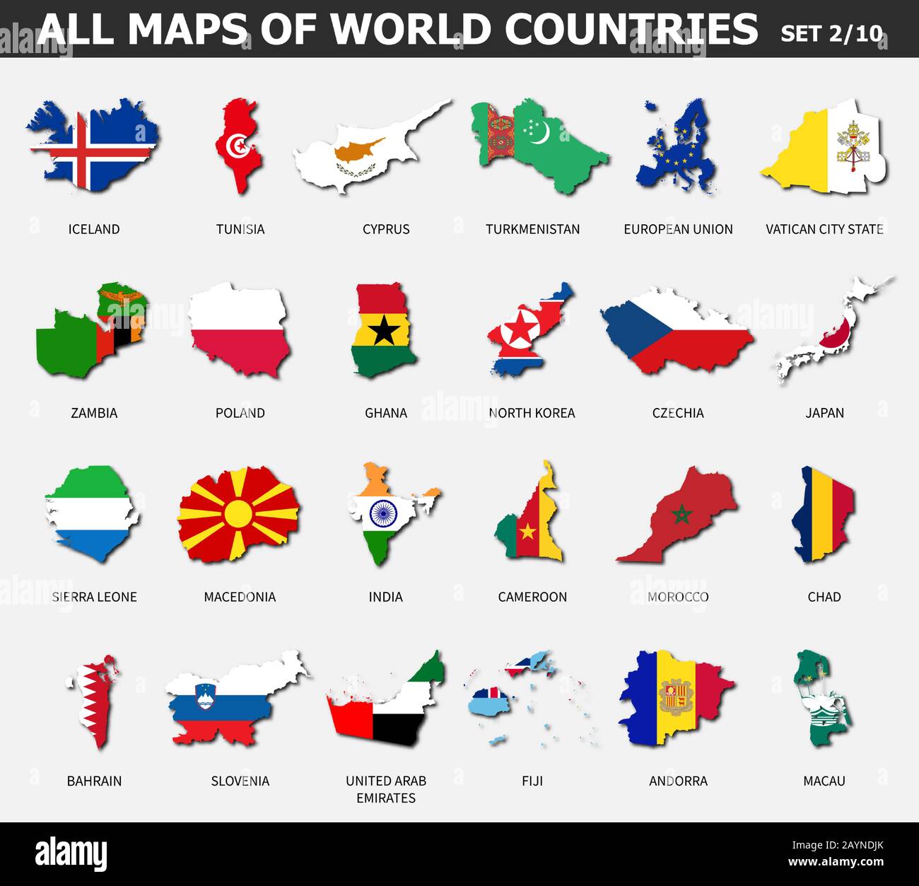 All Maps Of World Countries And Flags Set 2 Of 10 Collection Of