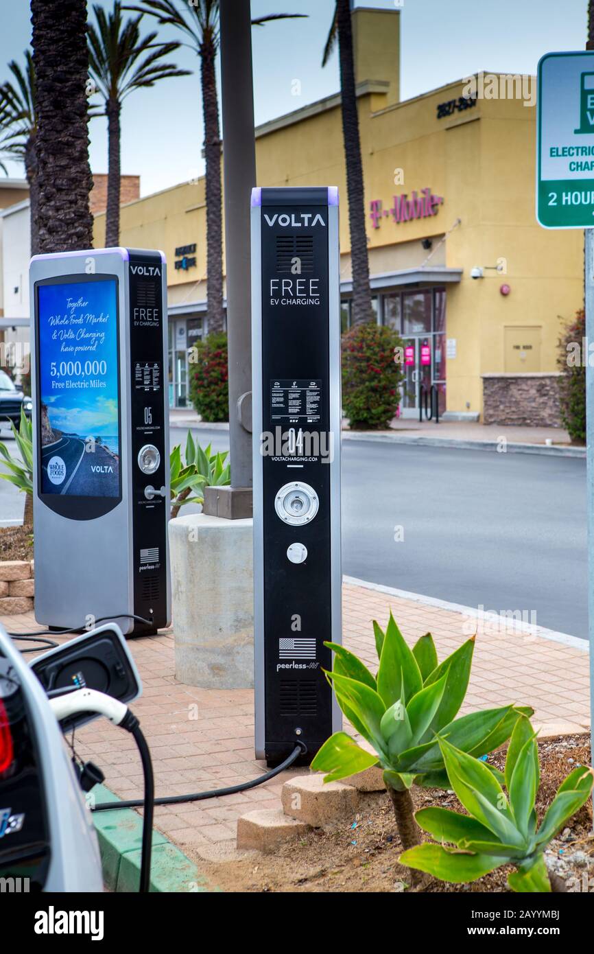 Volta electric vehicle charging station at Whole foods market in Tustin