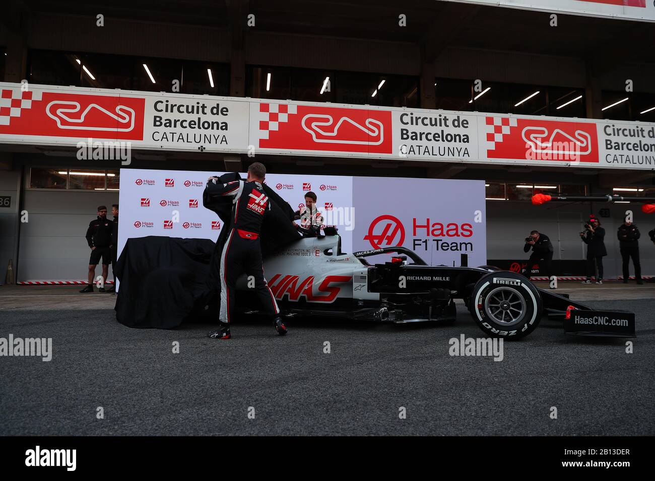 Team Haas presented the new 2020 car ; #08 Romain Grosjean, & Kevin ...