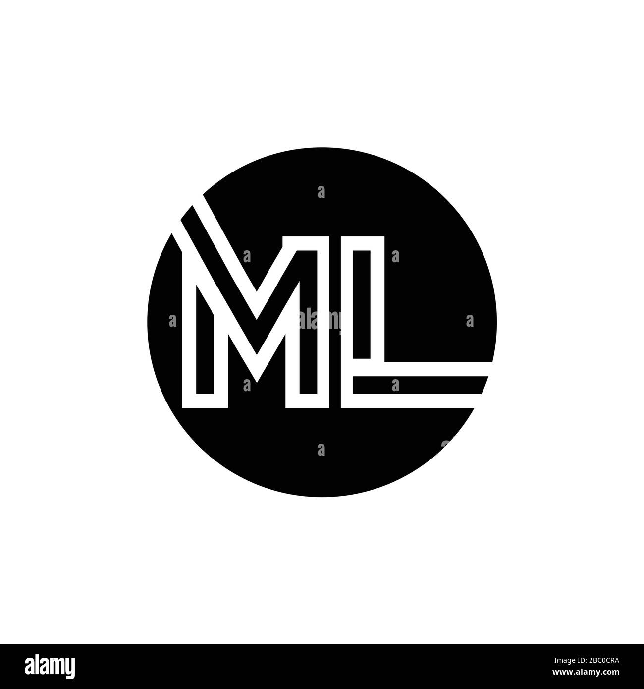 Initial ML letter Logo vector Template. Abstract Letter ML logo Design