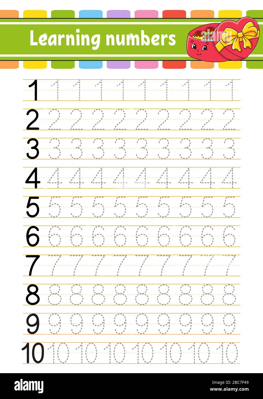 Number 1 10 Trace And Write Handwriting Practice Learning Numbers For Kids Education 