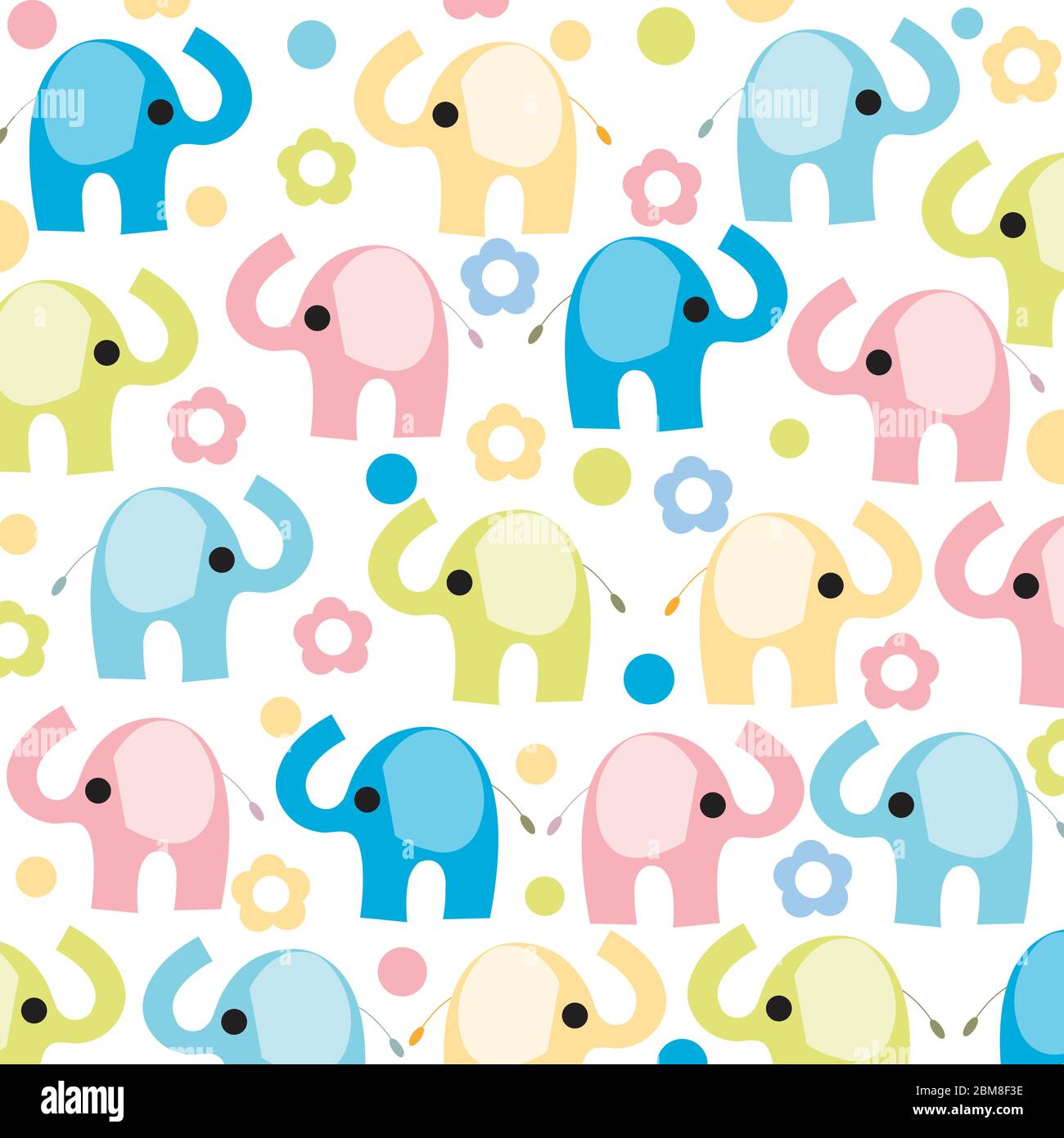 Colorful elephant with flowers vector wallpaper Stock Vector Image ...