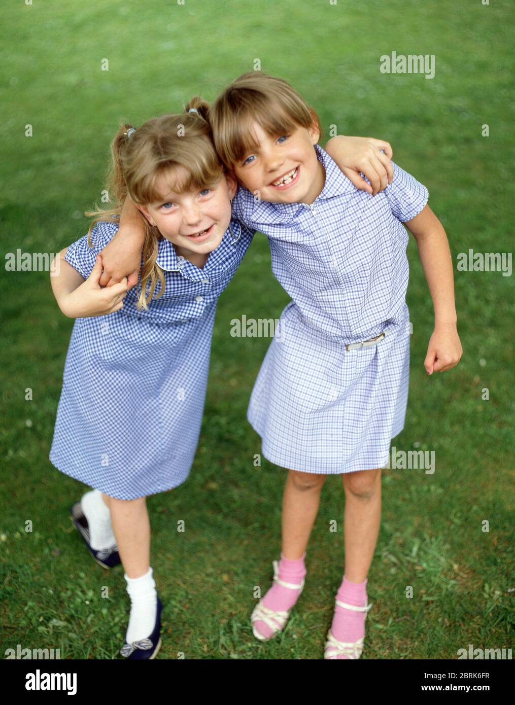 Primary school girls in playground, Surrey, England, United Kingdom ...