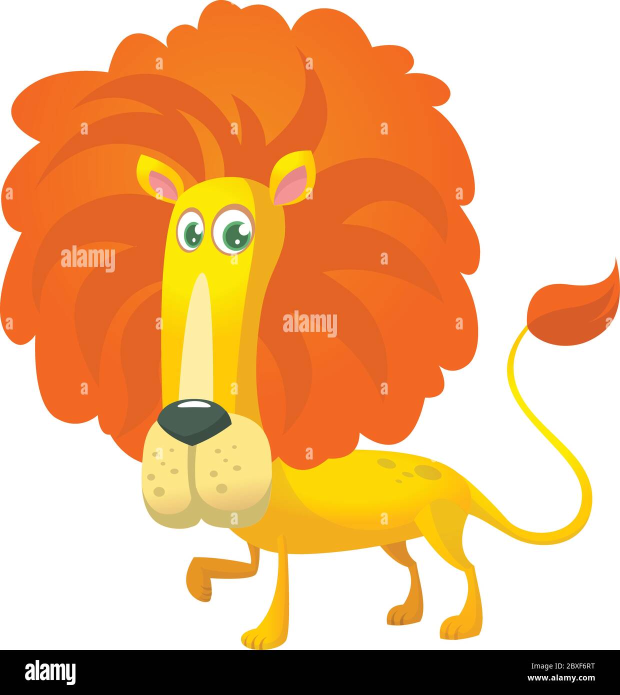 Cute cartoon lion character. Vector illustration Stock Vector Image ...
