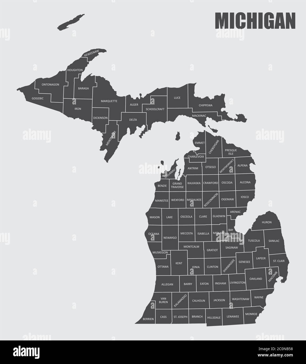 Michigan County Map 2C0NB58 
