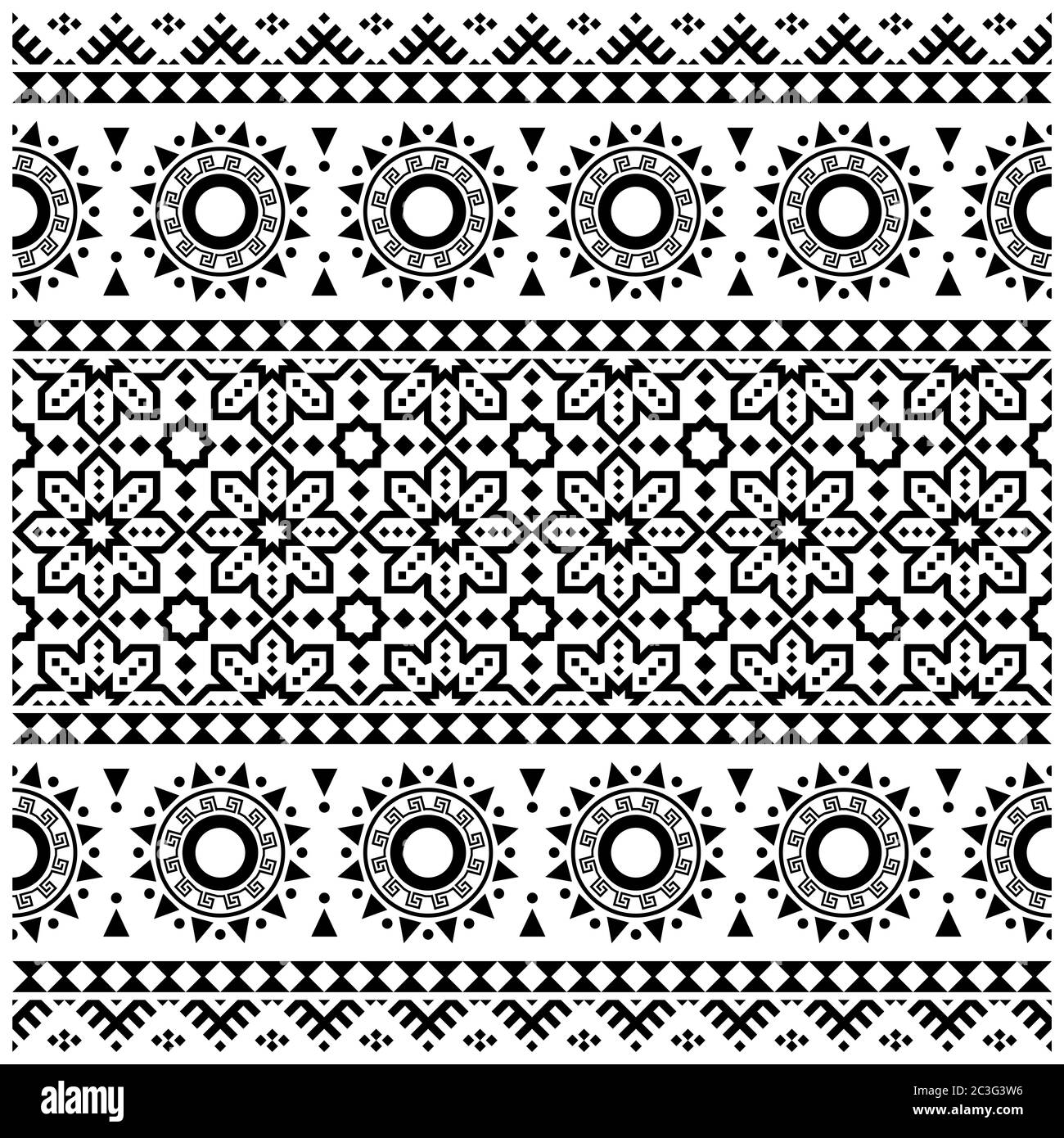 Geometric Persian ethnic Pattern background design vector in black ...