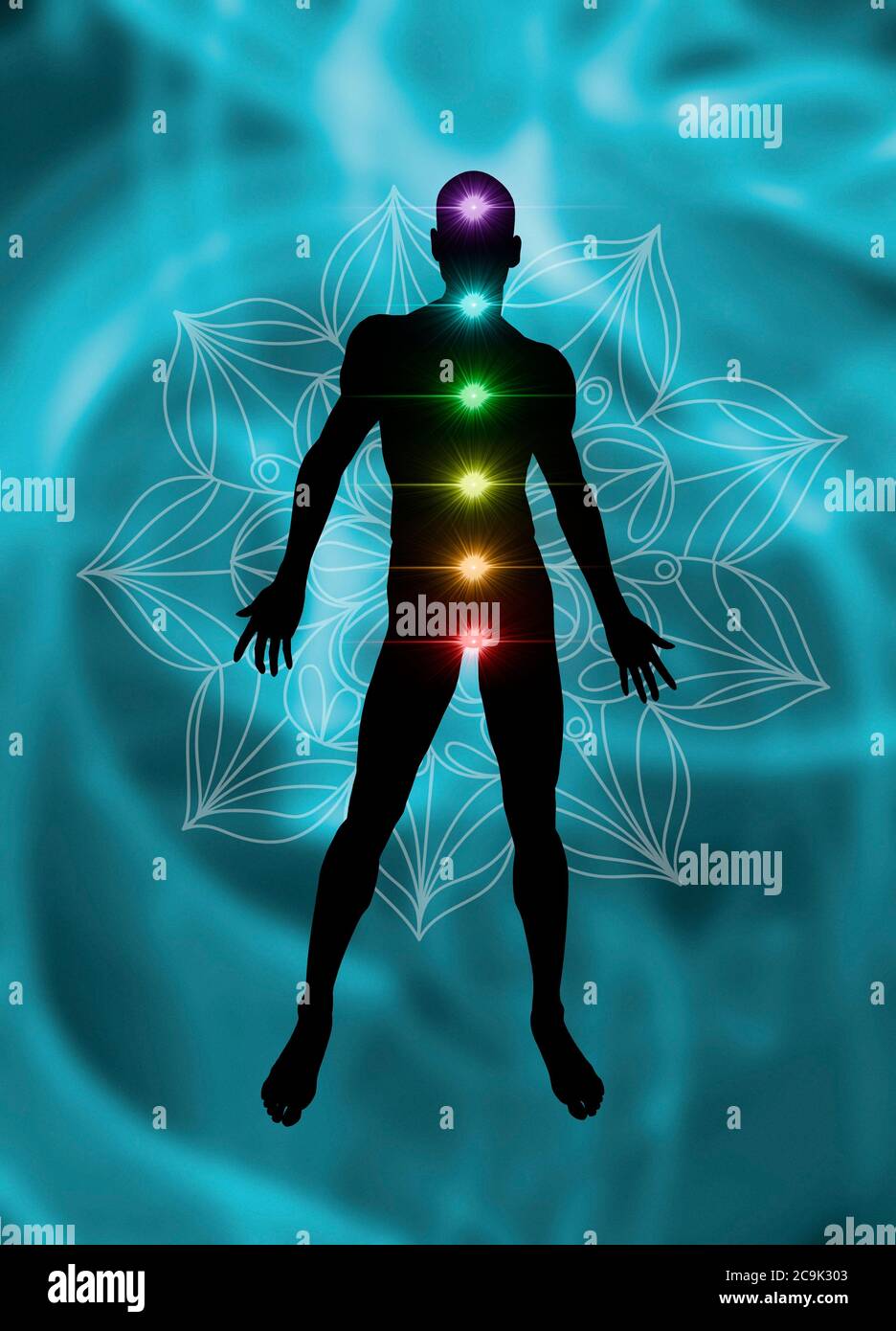 Chakra energy points, illustration Stock Photo - Alamy