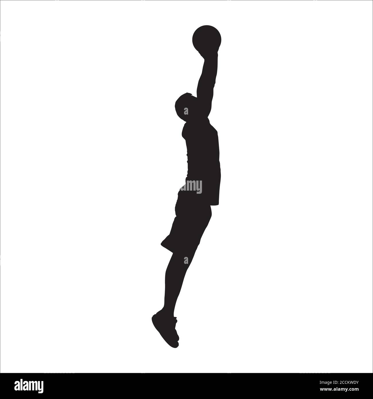 Professional basketball player silhouette jumping and shooting ball ...