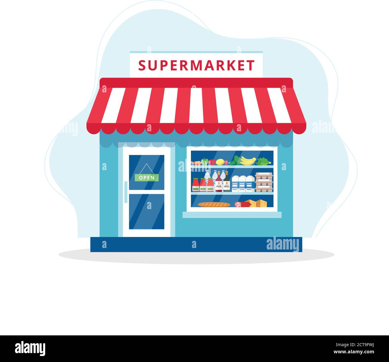 Grocery store concept, supermarket with different grocery Stock Vector ...