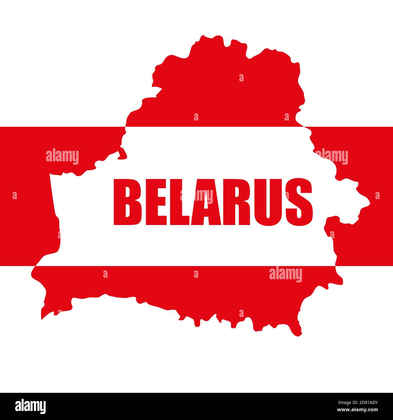 Vector Map Of Belarus Word Belarus Silhouette Red And White