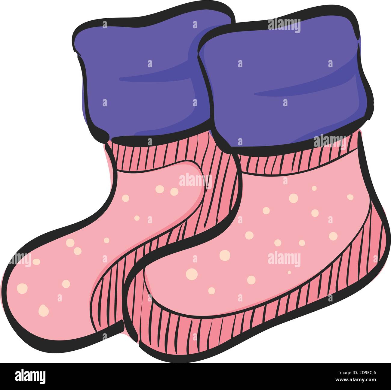 Winter sock icon in doodle sketch lines Stock Vector Image & Art - Alamy