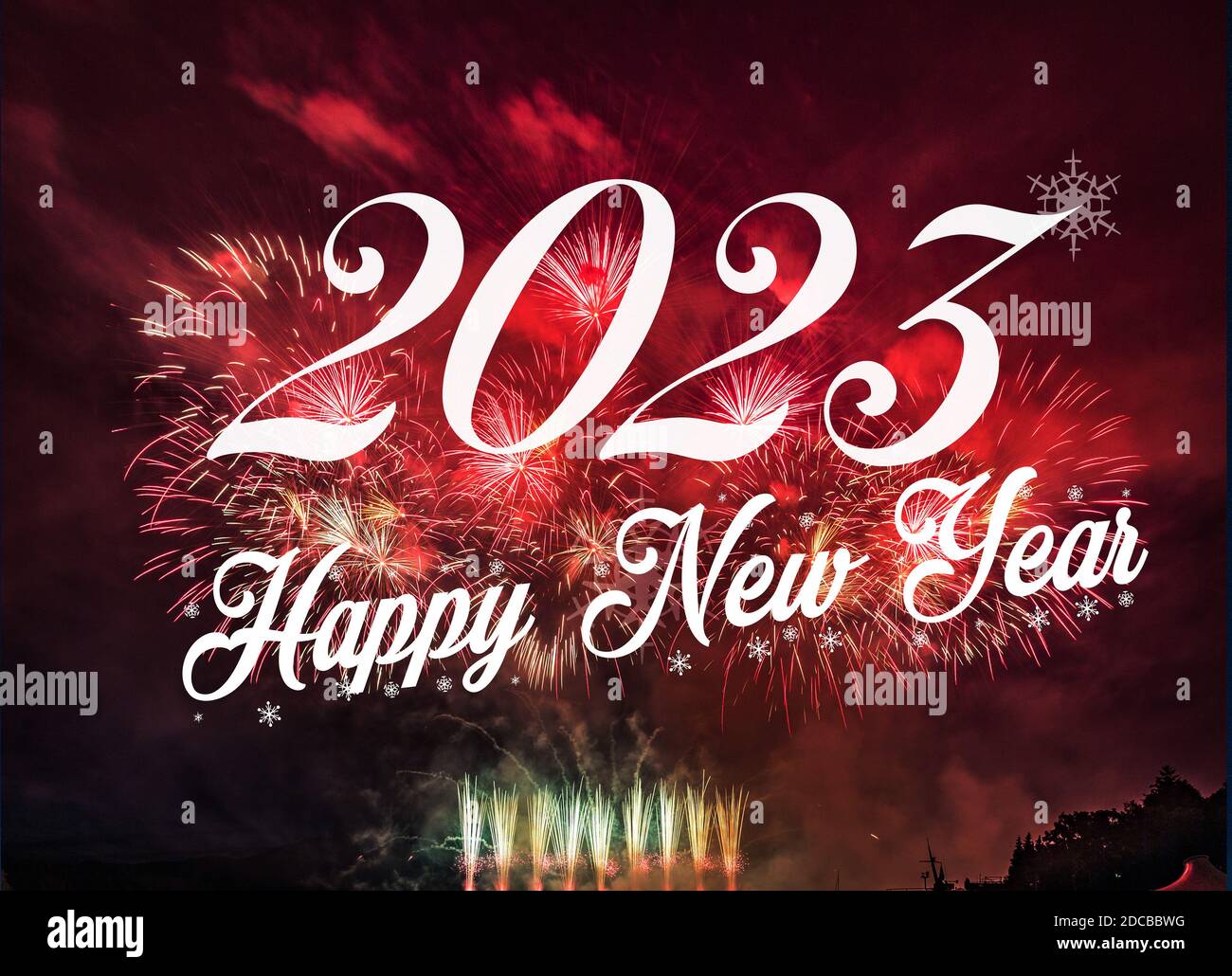 Happy New Year 2023 With Fireworks Background Celebration New Year