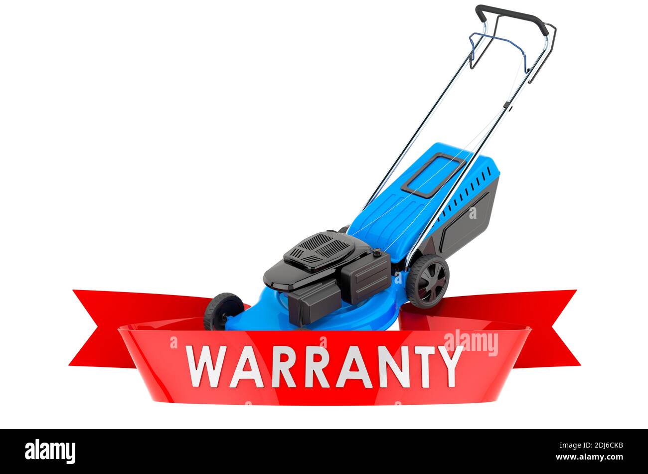 lawn-mower-warranty-concept-3d-rendering-isolated-on-white-background