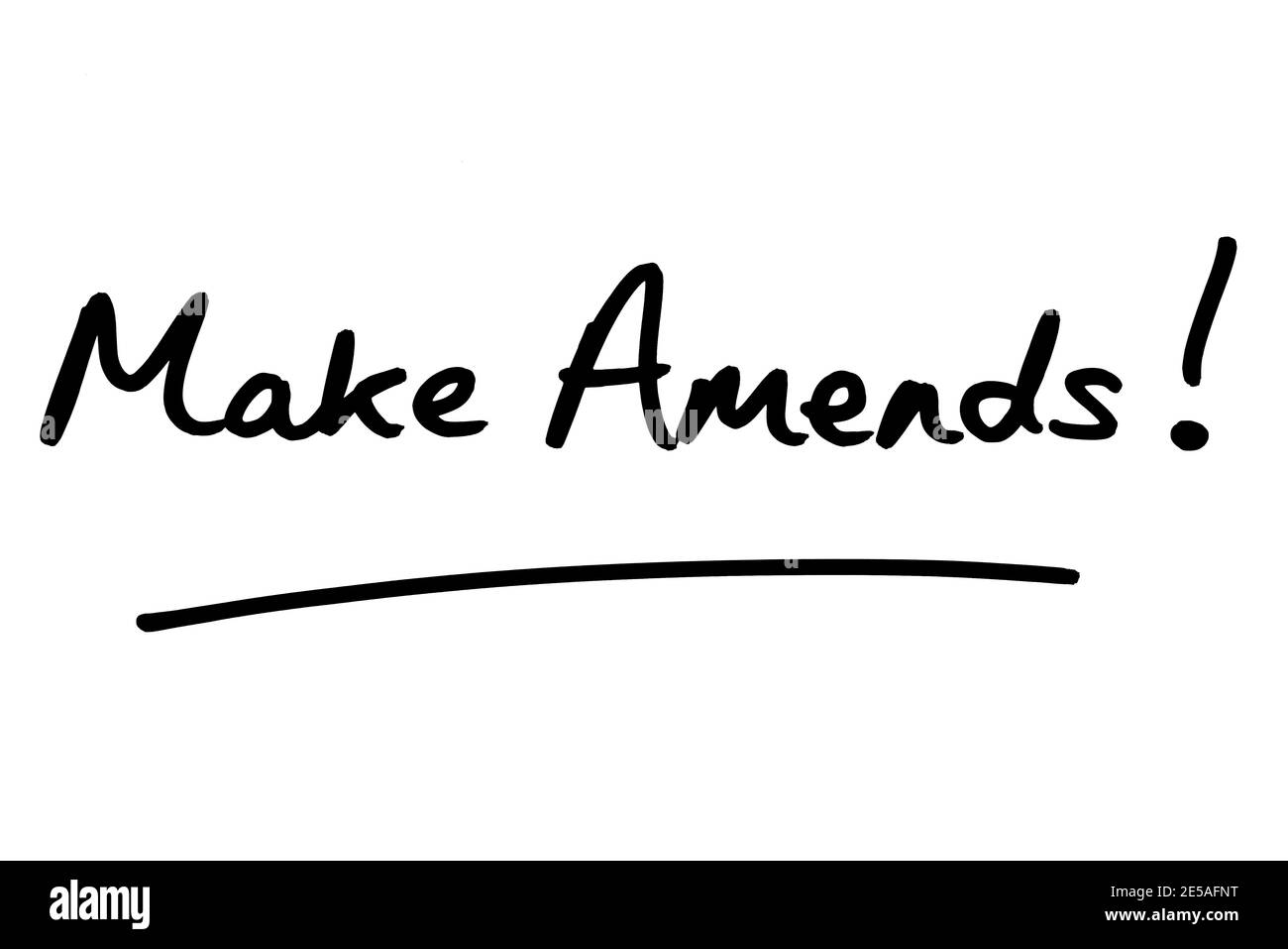 Make Amends Handwritten On A White Background Stock Photo Alamy