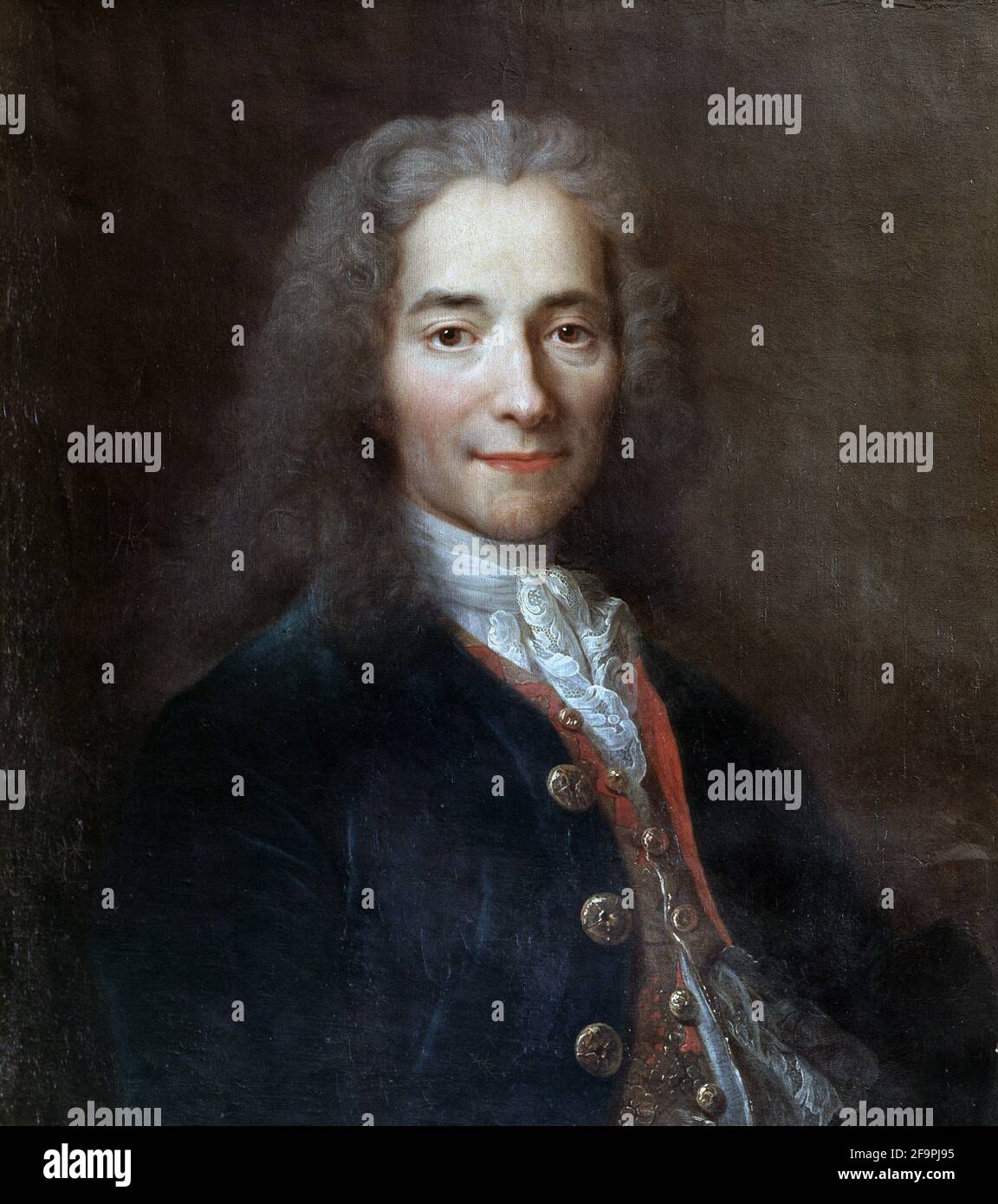 Portrait of Francois-Marie Arouet, dit Voltaire (1694-1778) painting by ...