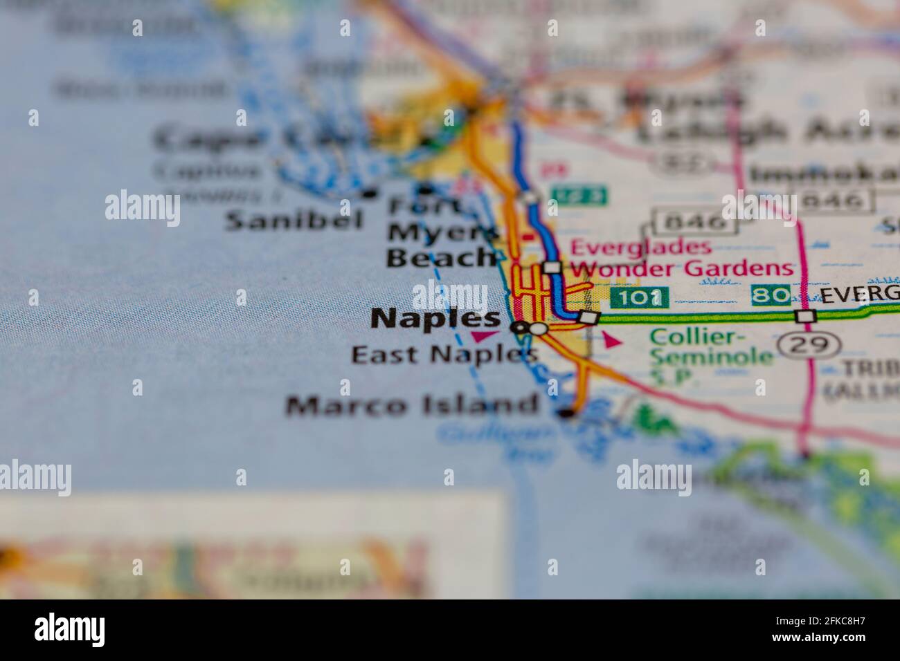 Naples Florida Usa Shown On A Geography Map Or Road Map Stock Photo Alamy