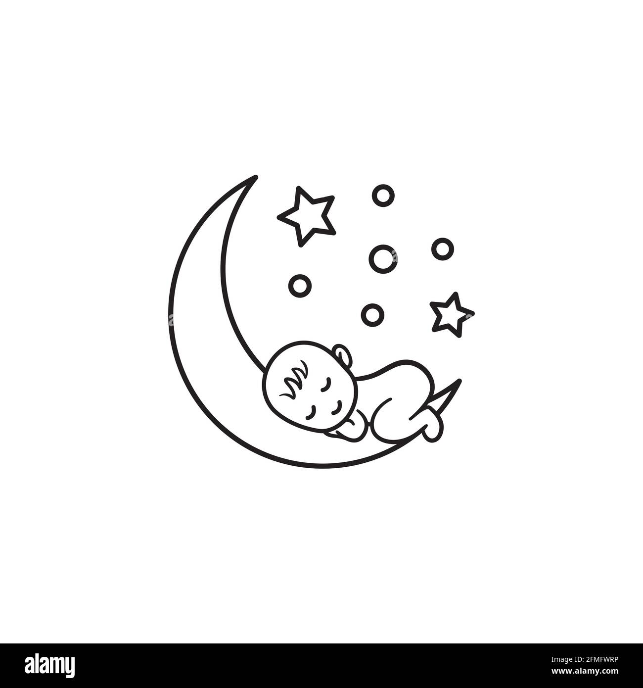 The Baby Sleeps On A Moon Baby Sleeping On Moon Sweet Dream