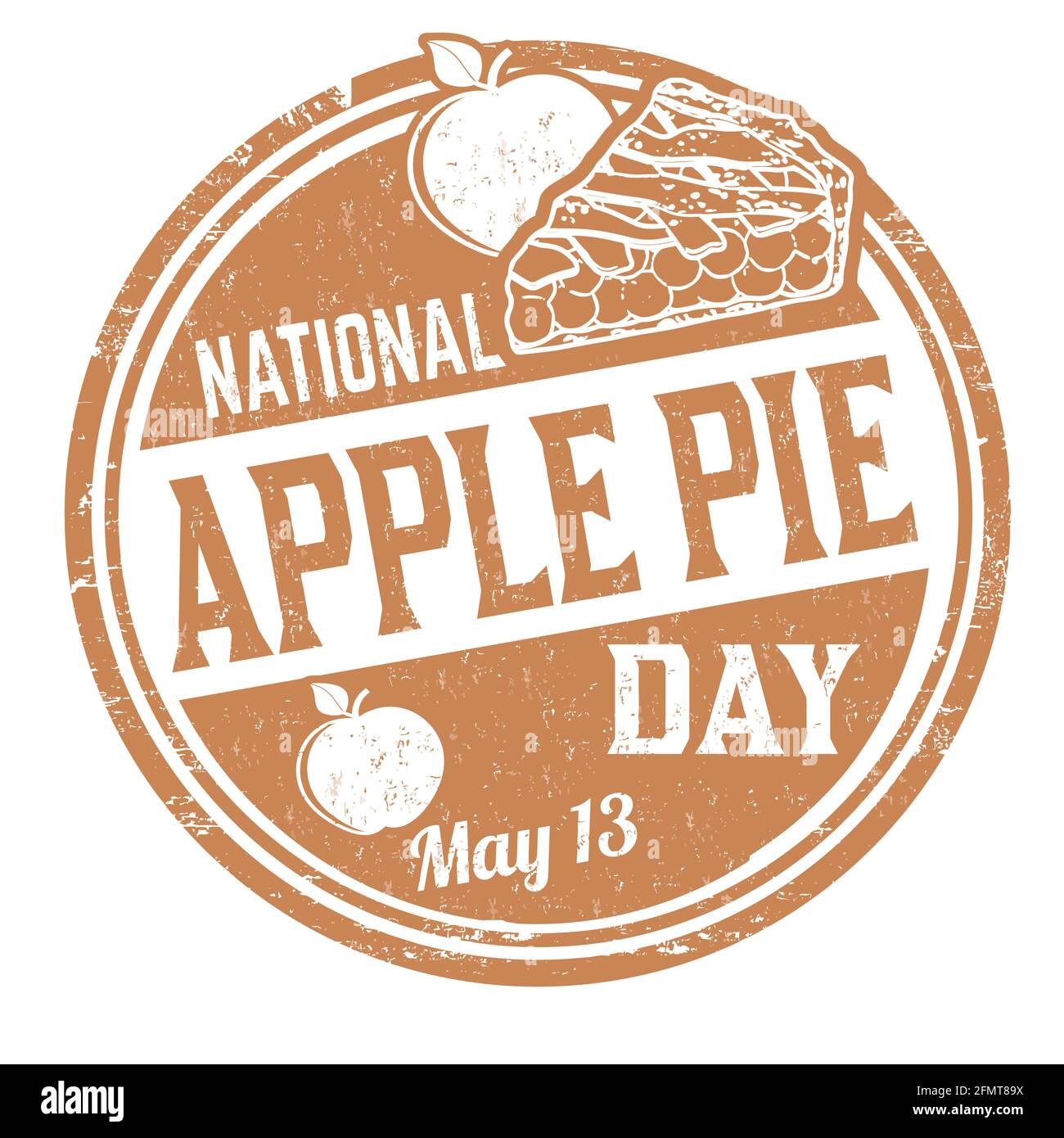 National apple pie day grunge rubber stamp on white background, vector