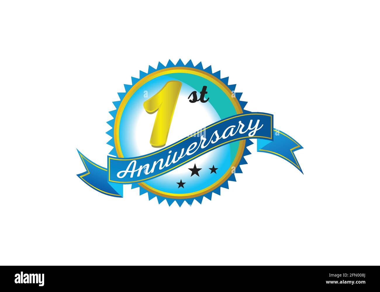1st anniversary logo design vector template Stock Vector Image & Art ...