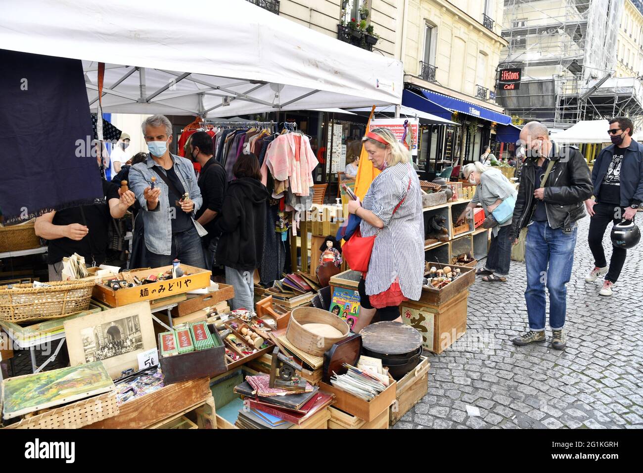 Flea Market in Abbesses street - Montmartre - Paris - France Stock ...