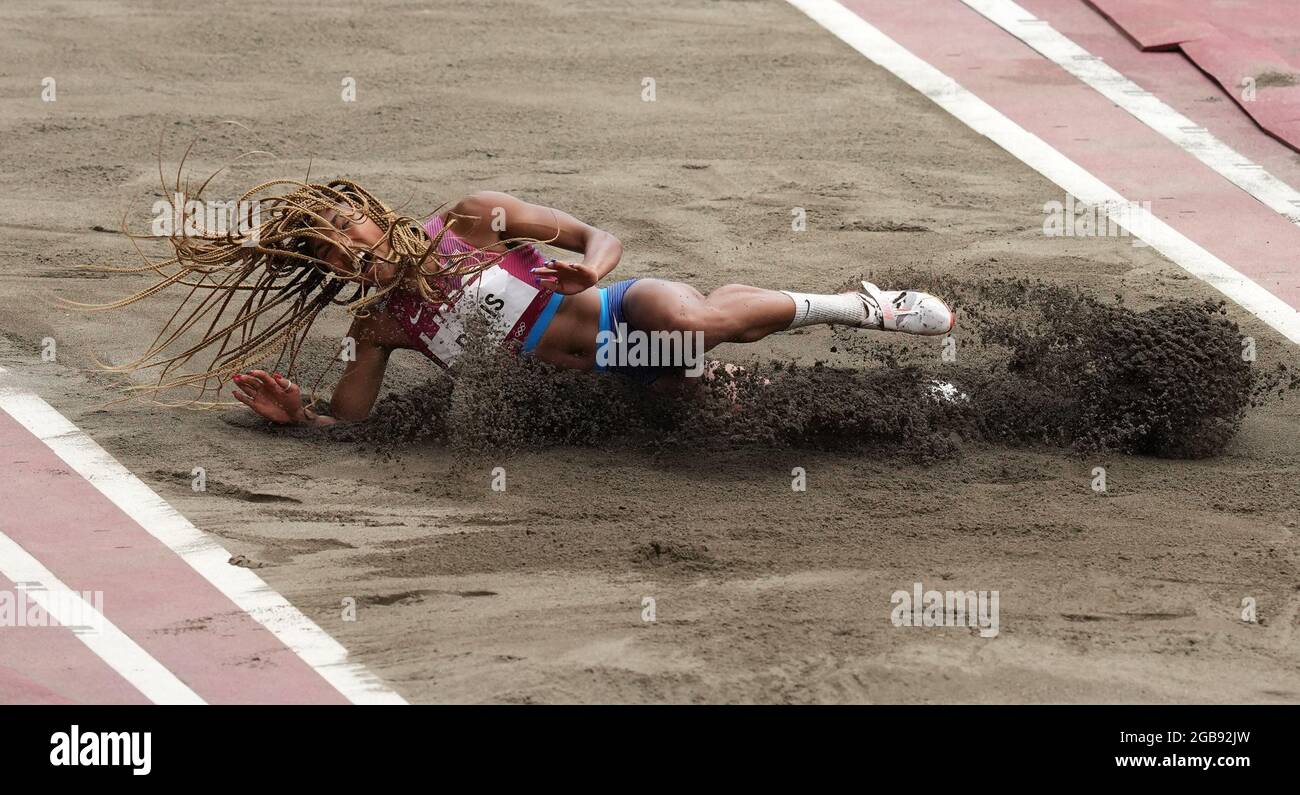 Usas Tara Davis During The Womens Long Jump Final At The Olympic