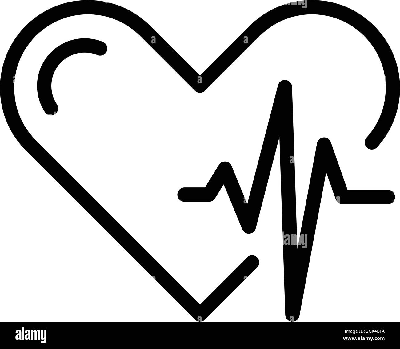 Health heart beat icon outline vector. Rate pulse. Cardio ekg Stock ...