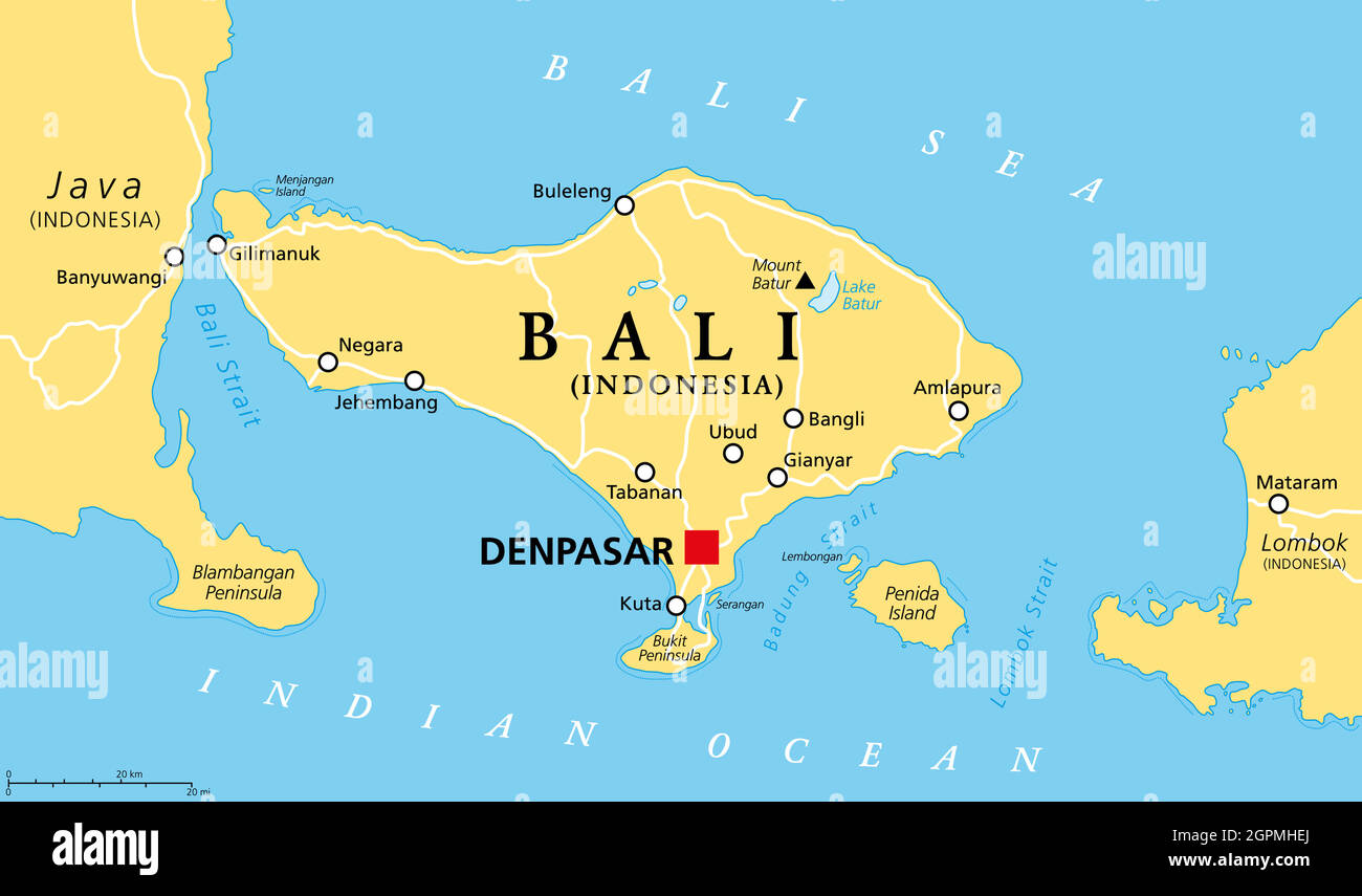 Bali Political Map A Province And Island Of Indonesia 2GPMHEJ 