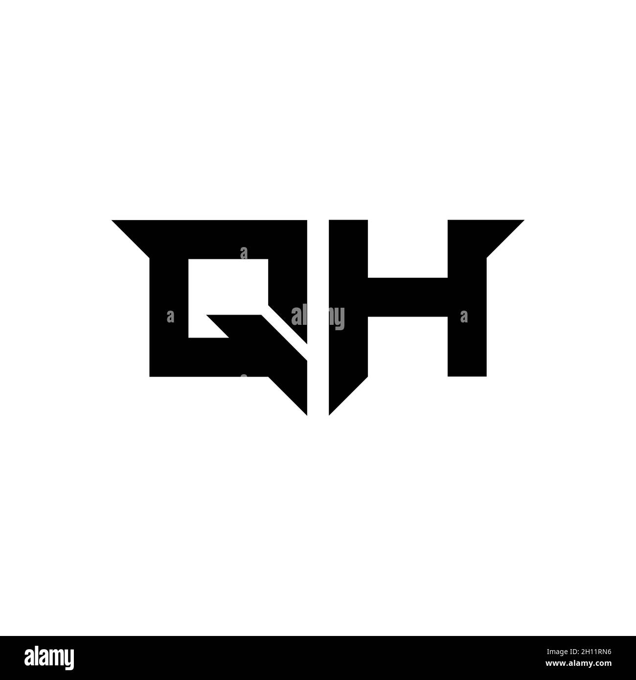 QH Monogram logo letter with simple modern shape style design template ...
