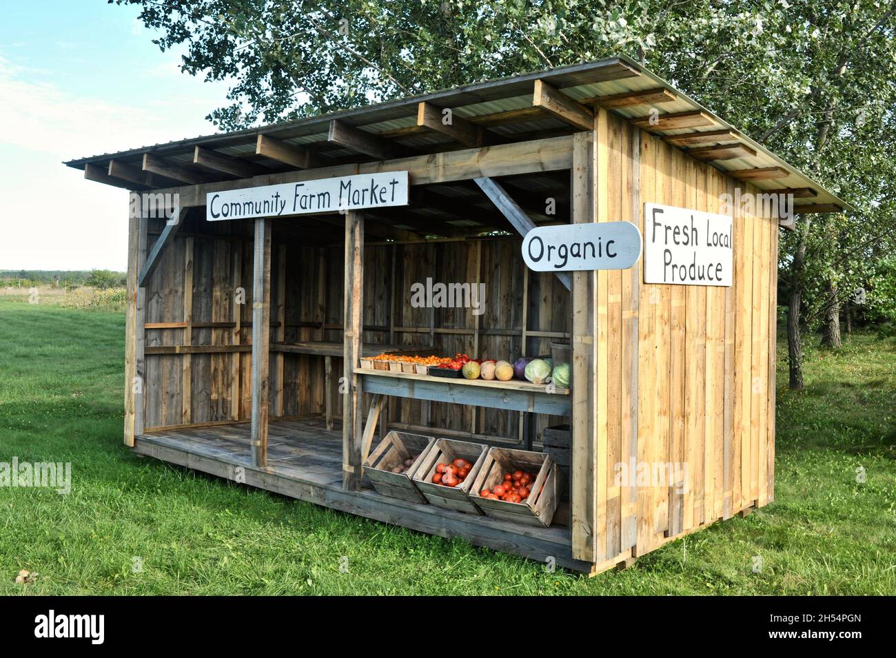 Community Farm Market Roadside Stand Featuring Fresh Local Organic