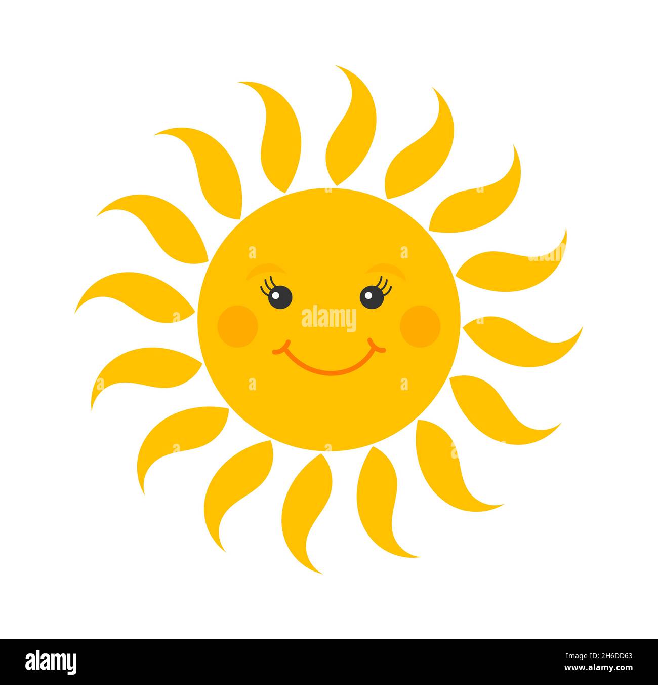 Cute smiling sun cartoon icon. Vector illustration Stock Vector Image ...