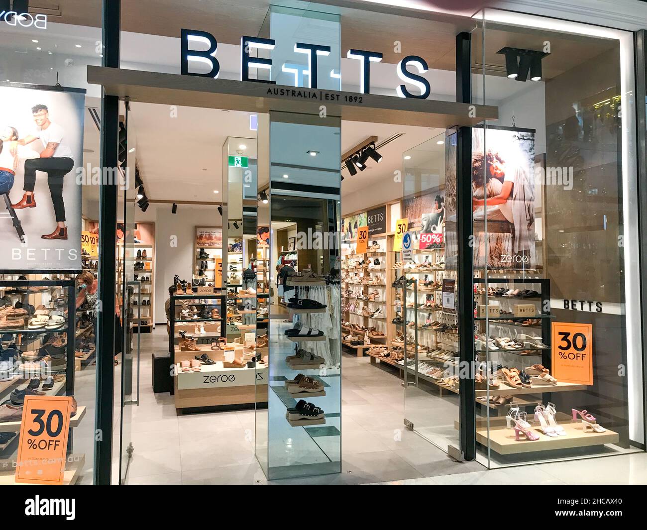 Betts shoe store front, Australian, Pacific Fair Shopping Centre Stock ...