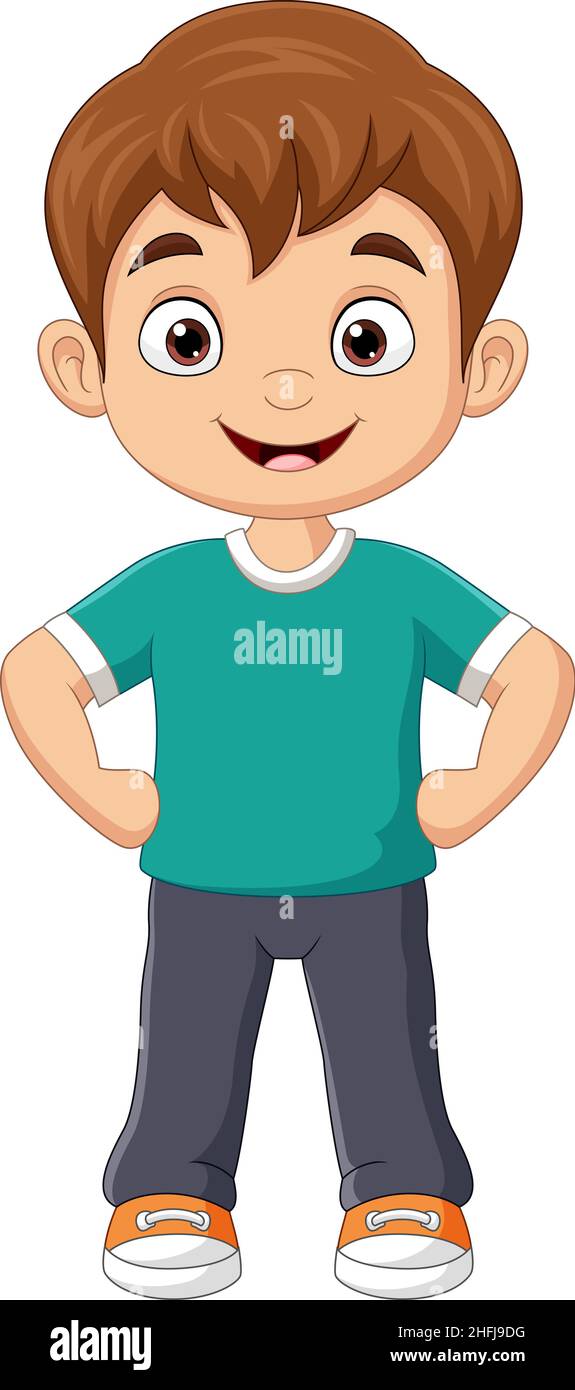 Cartoon funny little boy standing Stock Vector Image & Art - Alamy
