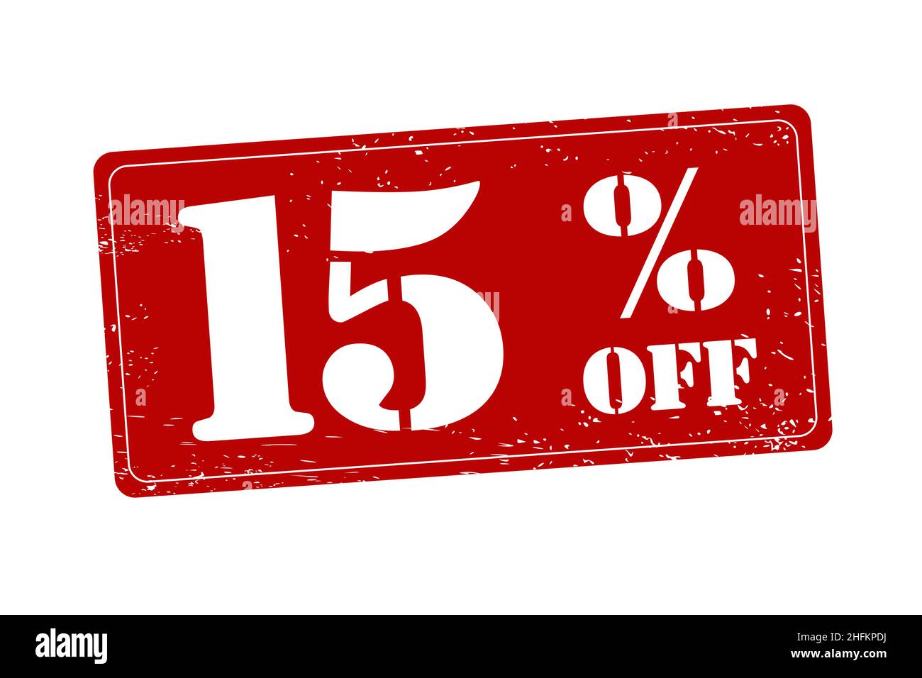 15 Percent Off Discount Shopping Deal Rubber Stamp Vector Stamp