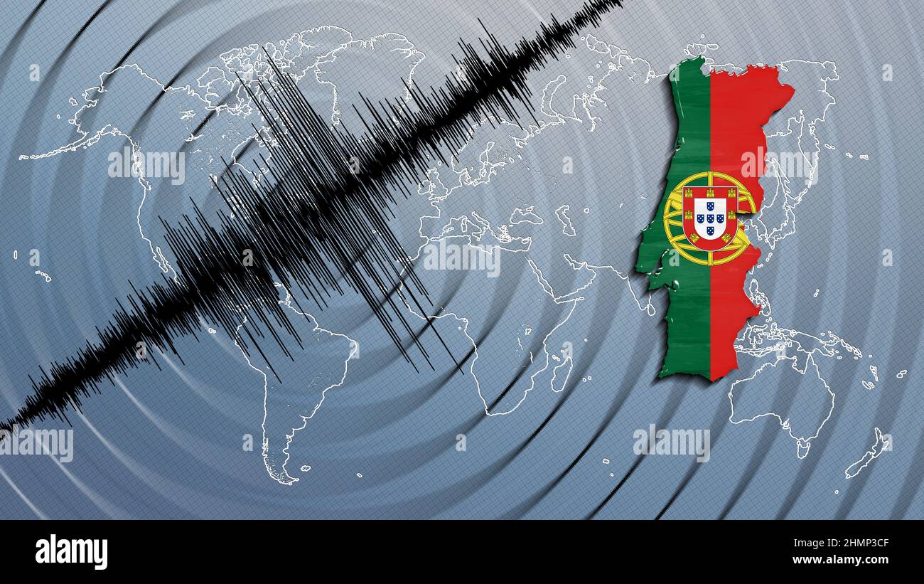 Seismic activity earthquake Portugal map Richter scale Stock Photo Alamy