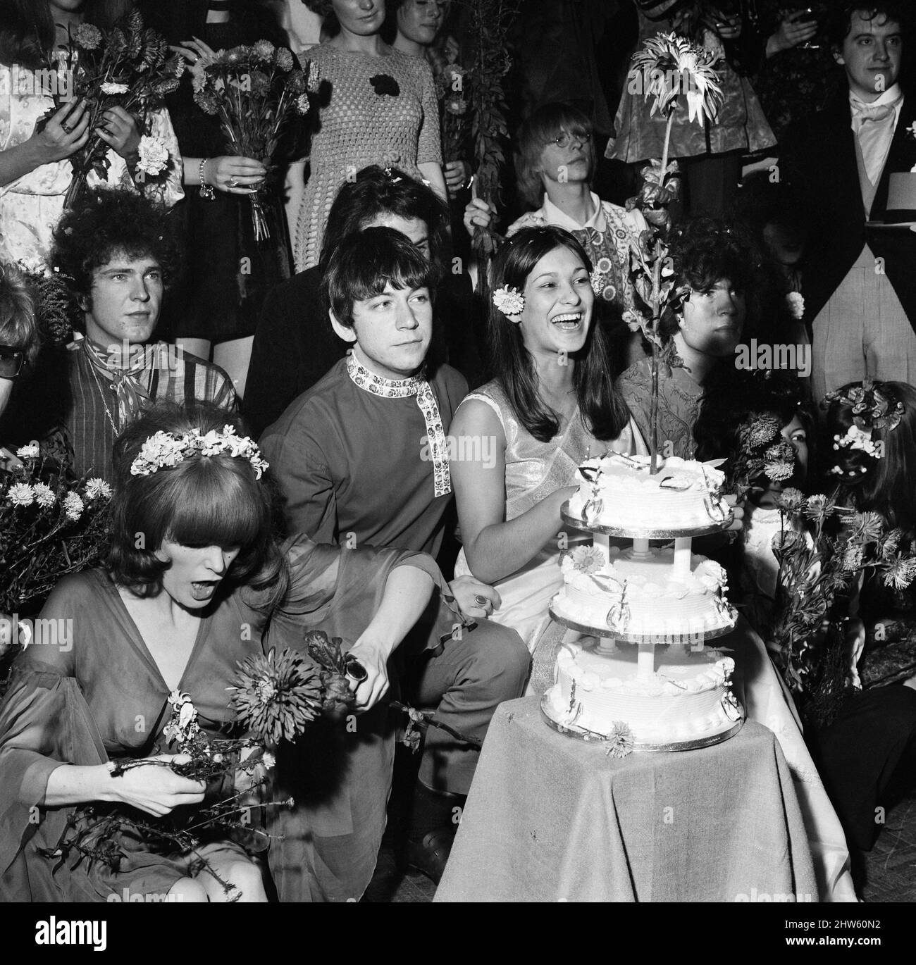 Wedding of Eric Burdon, lead singer of British rock group The Animals ...