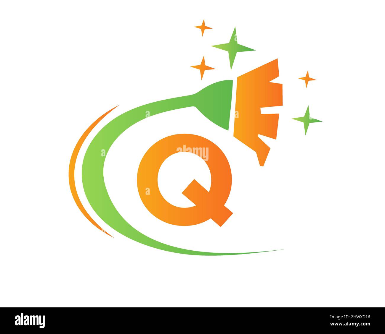 Cleaning logo with Q letter concept. House clean and Broom logo. Q ...