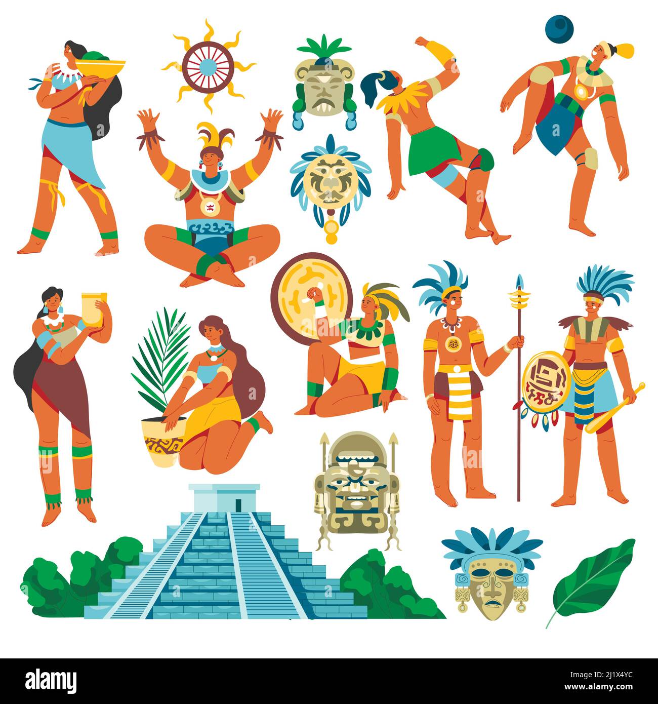 Mayan civilization, people and totems, citadel Stock Vector Image & Art ...