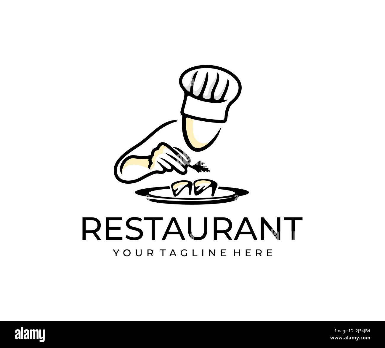 Cook, chef preparing a dish, logo design. Food, meal, restaurant and ...