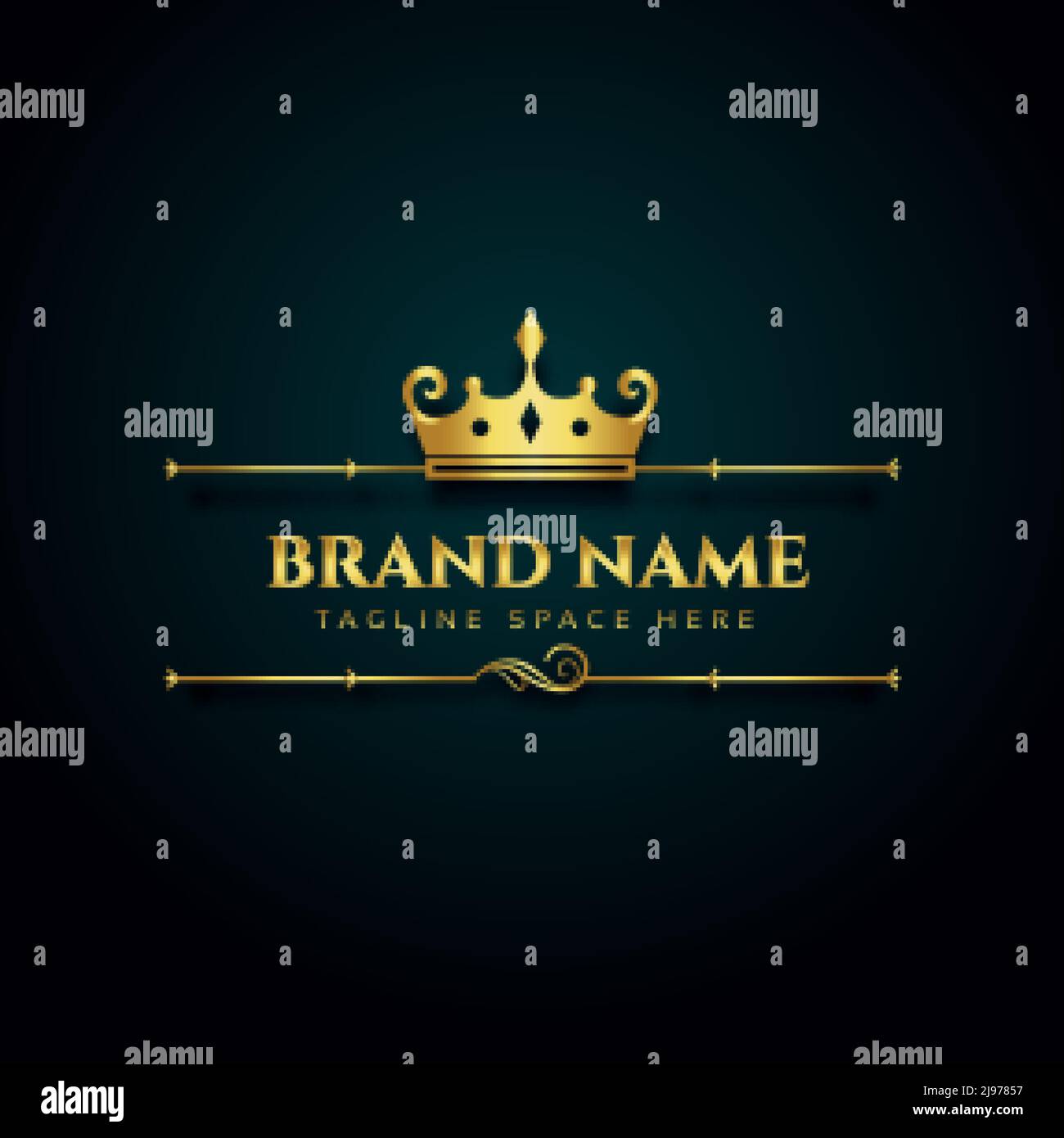 luxury brand logo with golden crown design Stock Vector Image & Art - Alamy