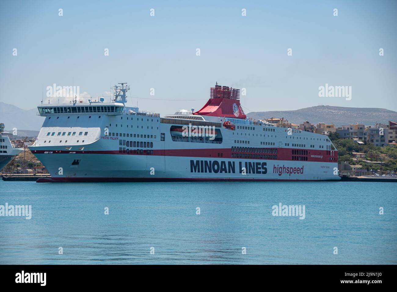 Heraklion, Greece 15 May 2022, A high-speed ferry of the shipping ...