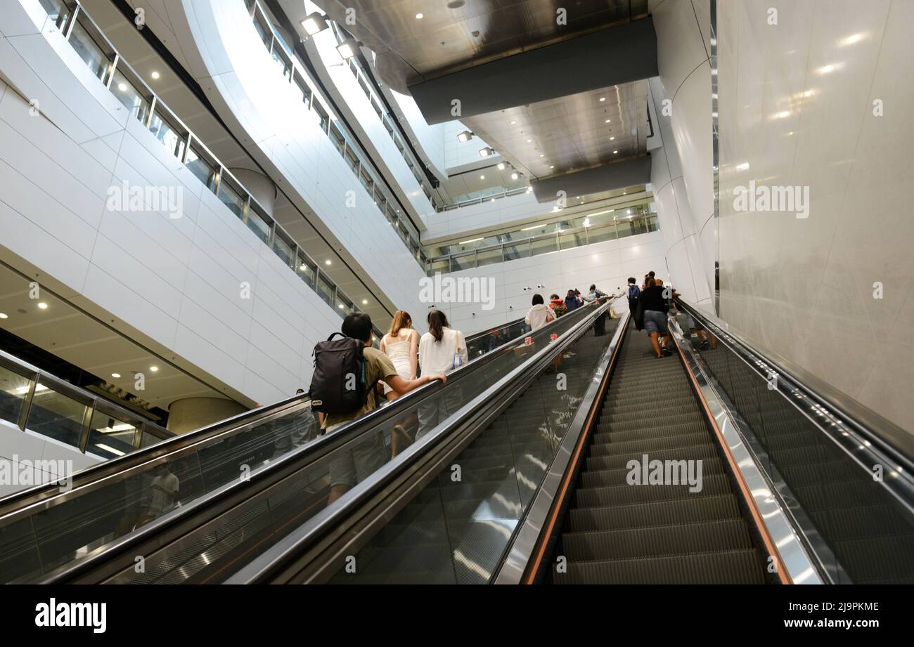 A long escalator ride out of the East Rail line platform at the ...