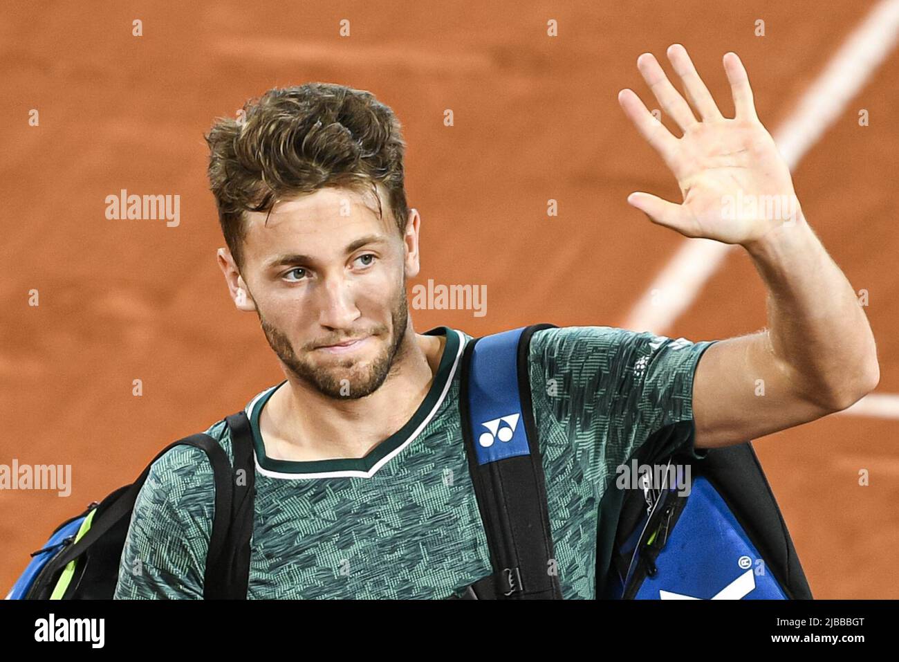 Casper Ruud of Norway during the French Open, Grand Slam tennis