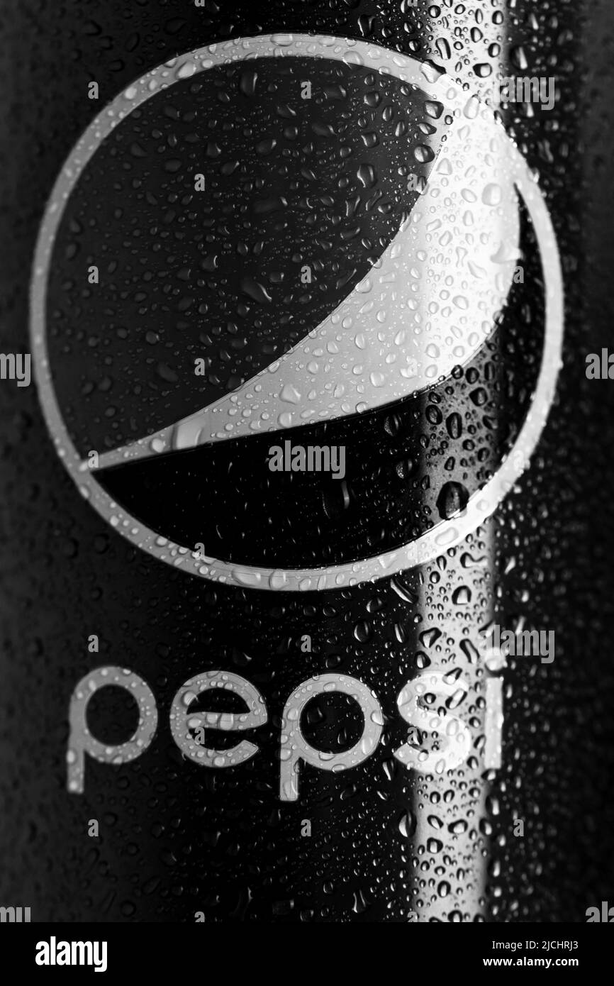 Classic Pepsi can. Pepsi soft drink. Bucharest, Romania, 2022 Stock ...