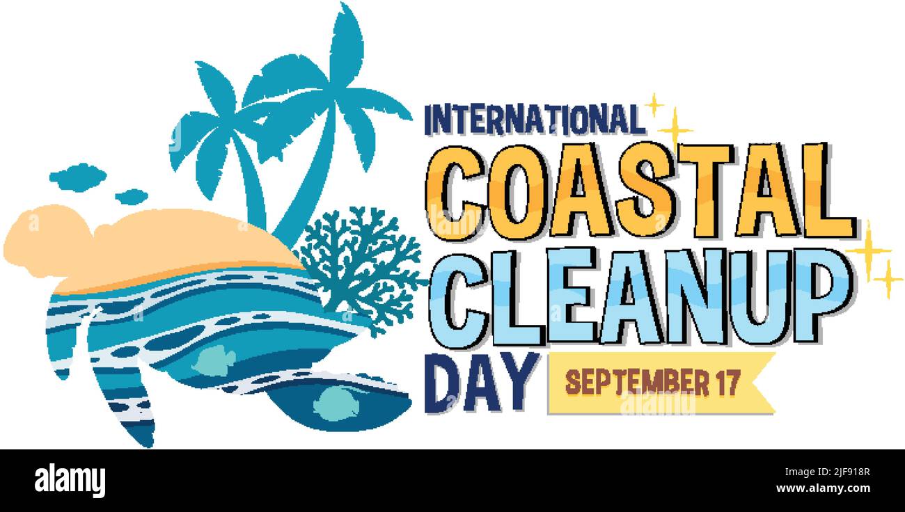 International Coastal Cleanup Day Banner Design illustration Stock