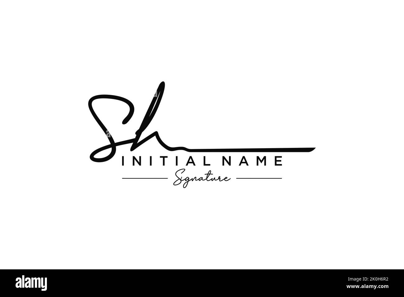 SH signature logo template vector. Hand drawn Calligraphy lettering ...
